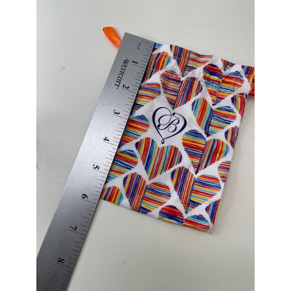 Brighton Heart Patterned Rainbow Drawstring Pouch 6"x4" - Picture 6 of 7